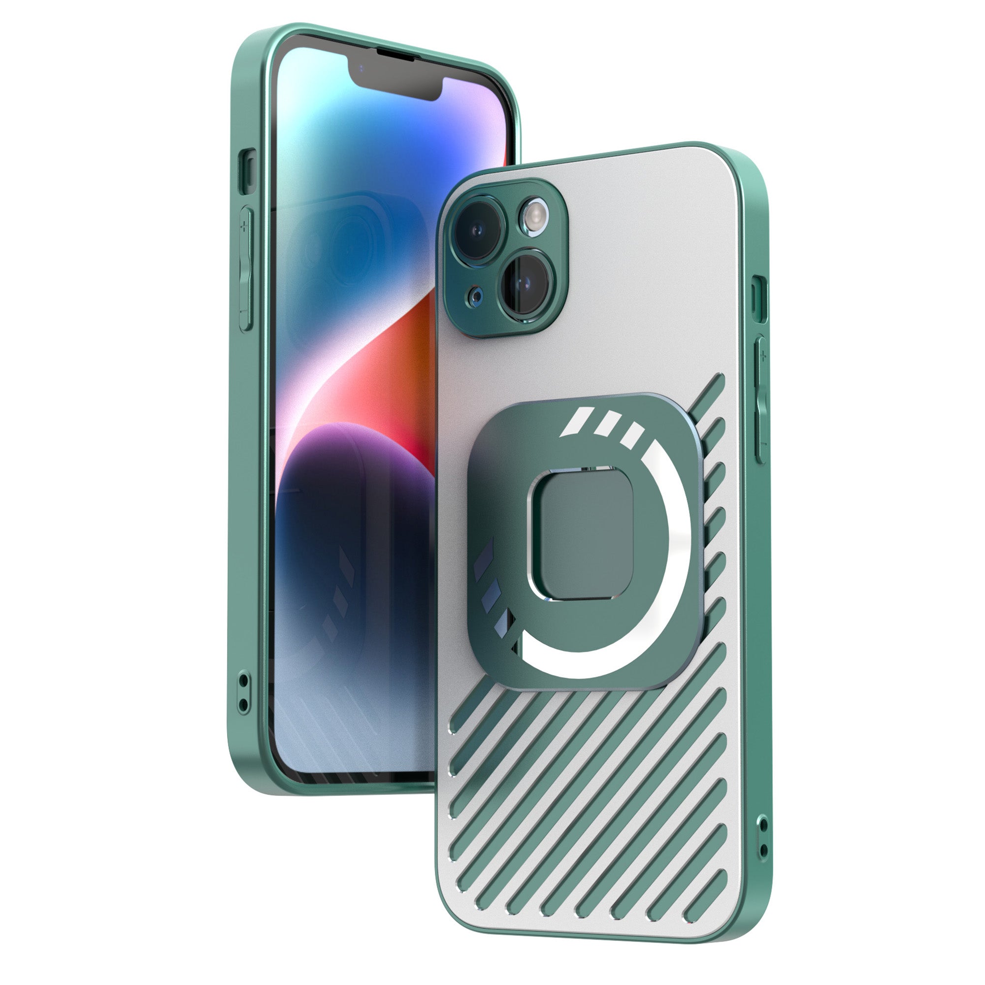 R-JUST SJ55 For iPhone 14 Plus TPU PC Metal Hollow Drop-proof Cover Magnetic Phone Case Compatible with MagSafe R-JUST SJ55 For iPhone 14 Plus TPU PC Metal Hollow Drop-proof Cover Magnetic Phone Case Compatible with MagSafe